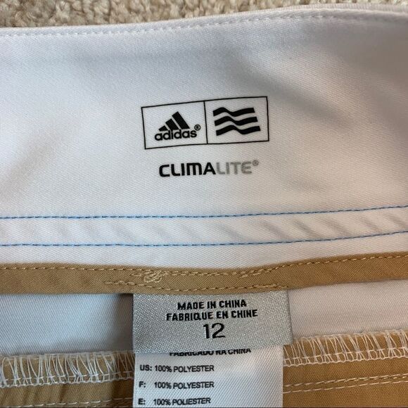 Adidas ClimaLite White pants capris blue stripe golf Sz 12 NWOT - Picture 7 of 12